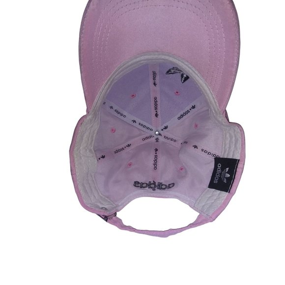 Adidas Logo Pink Baseball Hat Adjustable Buckle Strap Unisex Pink Cap One Size - Picture 6 of 10